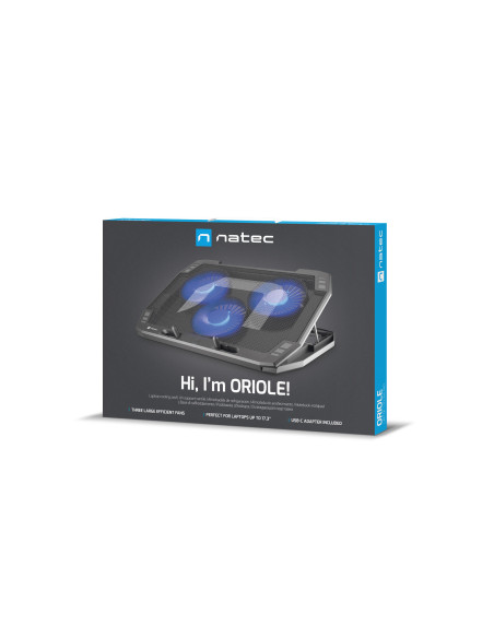 NATEC Oriole almohadilla fría 43,9 cm (17.3") 1280 RPM Negro