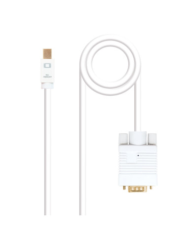 Nanocable Cable conversor Mini DP a VGA, Mini DP M - VGA M, Blanco, 3.0 M