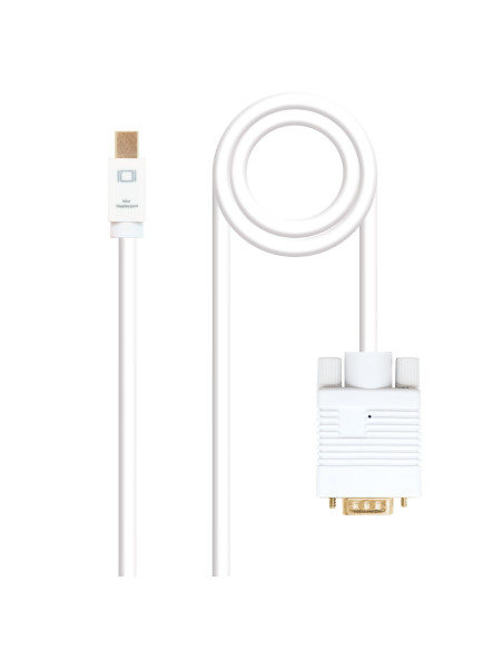 Nanocable Cable conversor Mini DP a VGA, Mini DP M - VGA M, Blanco, 3.0 M