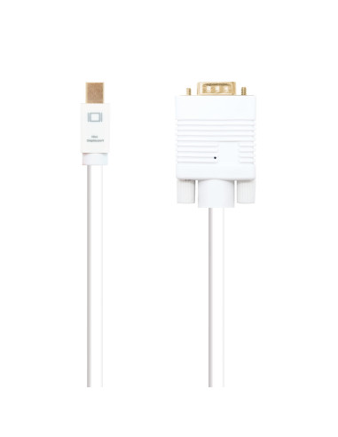 Nanocable Cable conversor Mini DP a VGA, Mini DP M - VGA M, Blanco, 3.0 M