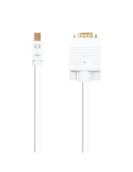 Nanocable Cable conversor Mini DP a VGA, Mini DP M - VGA M, Blanco, 3.0 M