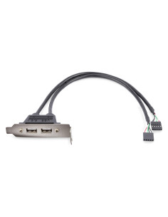 StarTech.com Cabezal Bracket Perfil Bajo de 2 puertos USB 2.0 con conexión a Placa Base 2x IDC5 - Low Profile 2