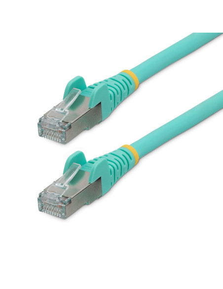 StarTech.com Cable de 2m de Red Ethernet CAT6a - Aguamarina - Low Smoke Zero Halogen (LSZH) - 10GbE - 500MHz - PoE++ de 100W -
