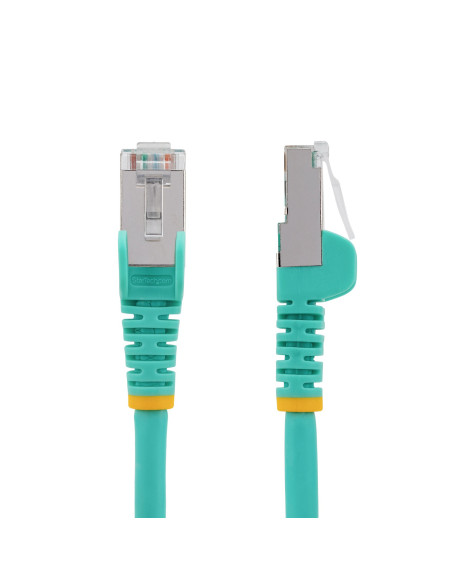 StarTech.com Cable de 2m de Red Ethernet CAT6a - Aguamarina - Low Smoke Zero Halogen (LSZH) - 10GbE - 500MHz - PoE++ de 100W -