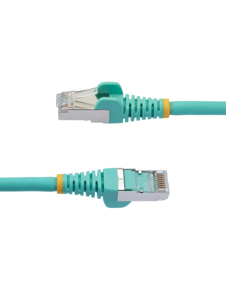 StarTech.com Cable de 1m de Red Ethernet CAT6a - Aguamarina - Low Smoke Zero Halogen (LSZH) - 10GbE - 500MHz - PoE++ de 100W -