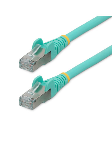 StarTech.com Cable de 5m de Red Ethernet CAT6a - Aguamarina - Low Smoke Zero Halogen (LSZH) - 10GbE - 500MHz - PoE++ de 100W -