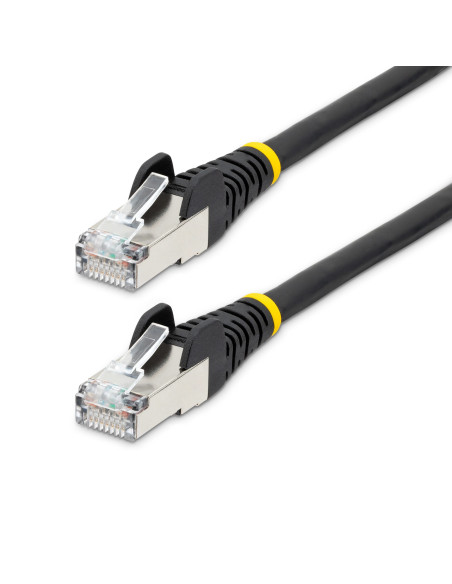 StarTech.com Cable de 0,5m de Red Ethernet CAT6a - Negro - Low Smoke Zero Halogen (LSZH) - 10GbE - 500MHz - PoE++ de 100W -
