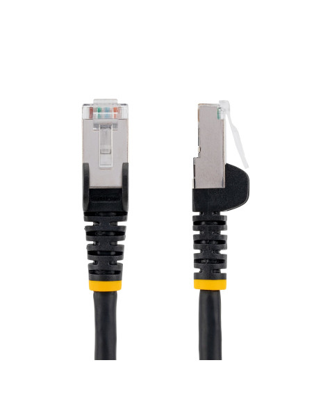 StarTech.com Cable de 0,5m de Red Ethernet CAT6a - Negro - Low Smoke Zero Halogen (LSZH) - 10GbE - 500MHz - PoE++ de 100W -