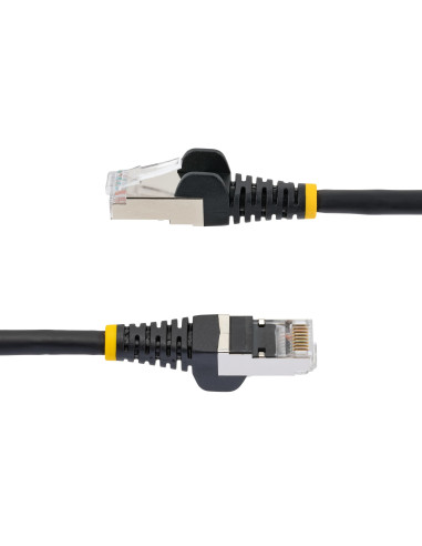 StarTech.com Cable de 0,5m de Red Ethernet CAT6a - Negro - Low Smoke Zero Halogen (LSZH) - 10GbE - 500MHz - PoE++ de 100W -
