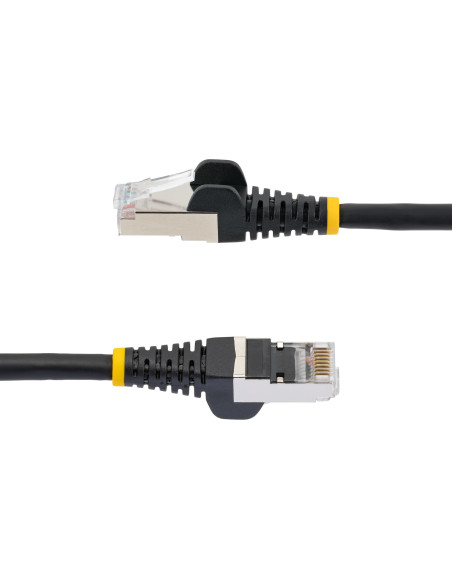 StarTech.com Cable de 0,5m de Red Ethernet CAT6a - Negro - Low Smoke Zero Halogen (LSZH) - 10GbE - 500MHz - PoE++ de 100W -
