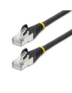 StarTech.com Cable de 7,5m de Red Ethernet CAT6a - Negro - Low Smoke Zero Halogen (LSZH) - 10GbE - 500MHz - PoE++ de 100W -