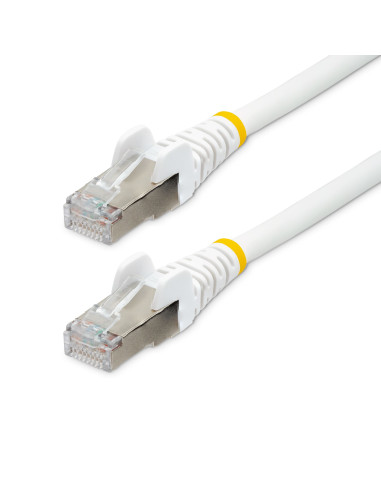 StarTech.com Cable de 5m de Red Ethernet CAT6a - Blanco - Low Smoke Zero Halogen (LSZH) - 10GbE - 500MHz - PoE++ de 100W -