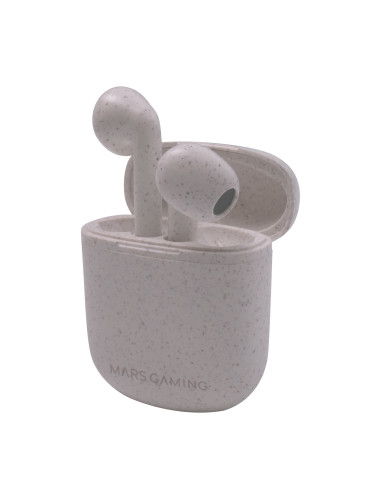 Mars Gaming MHI-ECO, Auriculares Inalámbricos TWS Ecológicos, Bluetooth 5.1, Micrófono, Material Orgánico Wheat Straw