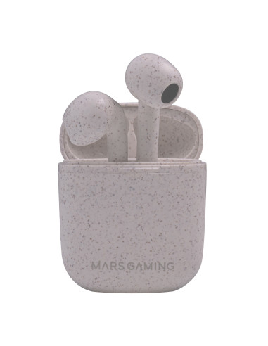Mars Gaming MHI-ECO, Auriculares Inalámbricos TWS Ecológicos, Bluetooth 5.1, Micrófono, Material Orgánico Wheat Straw