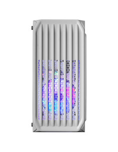 Mars Gaming MC-S2, Caja PC Compacta Gaming Micro-ATX, 2 Ventiladores FRGB Raibow con Rejilla Frontal, Ventana Lateral Completa, 2