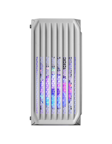 Mars Gaming MC-S2, Caja PC Compacta Gaming Micro-ATX, 2 Ventiladores FRGB Raibow con Rejilla Frontal, Ventana Lateral Completa,