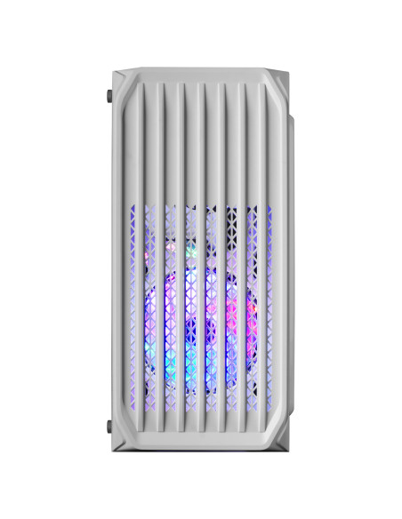 Mars Gaming MC-S2, Caja PC Compacta Gaming Micro-ATX, 2 Ventiladores FRGB Raibow con Rejilla Frontal, Ventana Lateral Completa,