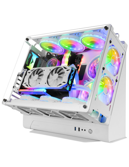Mars Gaming MCB, Caja PC Gaming ATX XL, Edición Custom Premium, Estructura Modular Doble Cámara, Blanco