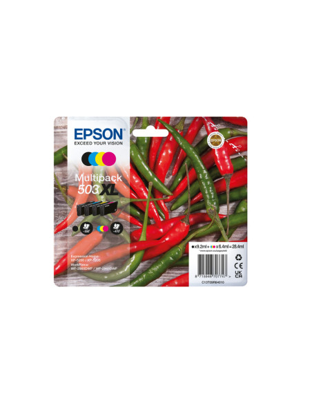 Epson 503XL cartucho de tinta 4 pieza(s) Original Alto rendimiento (XL) Negro, Cian, Magenta, Amarillo
