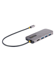 StarTech.com Adaptador Multipuertos USB C, de Vídeo HDMI de 4K y 60Hz, Hub USB-A 3.2 de 3 Puertos de 5Gbps, Entrega de