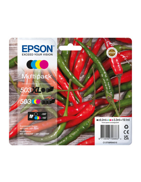 Epson C13T09R94010 cartucho de tinta 4 pieza(s) Original Alto rendimiento (XL) Negro, Cian, Magenta, Amarillo