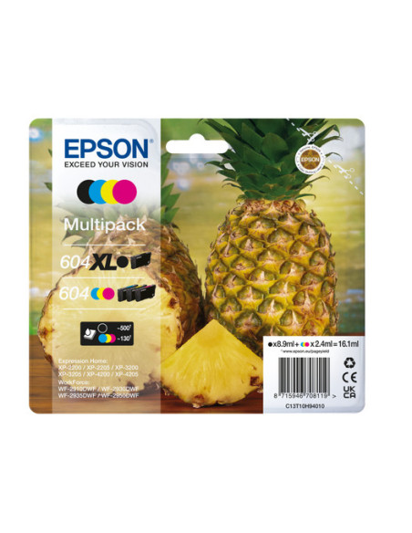 Epson 604XL cartucho de tinta 4 pieza(s) Original Alto rendimiento (XL) Negro, Cian, Magenta, Amarillo