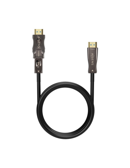 AISENS Cable Hdmi V2.1 AOC Desmontable Ultra Alta Velocidad   Hec 8K@60Hz 4K@120Hz 4 4 4 48Gbps, A M-D A M, Negro, 30M