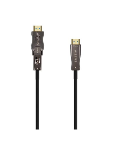 AISENS Cable Hdmi V2.1 AOC Desmontable Ultra Alta Velocidad   Hec 8K@60Hz 4K@120Hz 4 4 4 48Gbps, A M-D A M, Negro, 20M