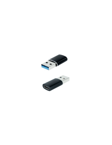Nanocable Adaptador USB-A 3.1 a USB-C, USB-A M-USB-C H, Negro