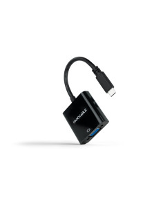 Nanocable Conversor USB-C a VGA, USB-C M-VGA H, Negro, 10 cm