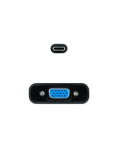 Nanocable Conversor USB-C a VGA, USB-C M-VGA H, Negro, 10 cm
