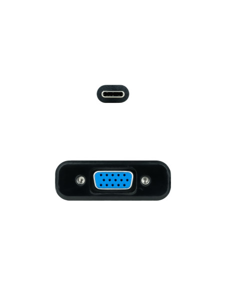 Nanocable Conversor USB-C a VGA, USB-C M-VGA H, Negro, 10 cm