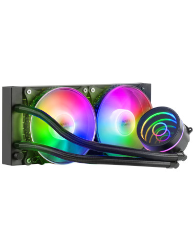 Mars Gaming ML-ONE240, Refrigeración Líquida CPU, TDP 400 W, Espejo Infinito, 2 Ventiladores FRGB Silenciosos, Multisocket
