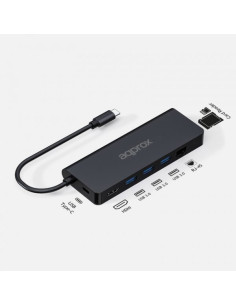 Approx APPC53 base para portátil y replicador de puertos USB 3.2 Gen 1 (3.1 Gen 1) Type-C Negro 2