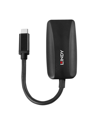 Lindy 43337 adaptador de cable de vídeo 0,13 m USB Tipo C DisplayPort Negro