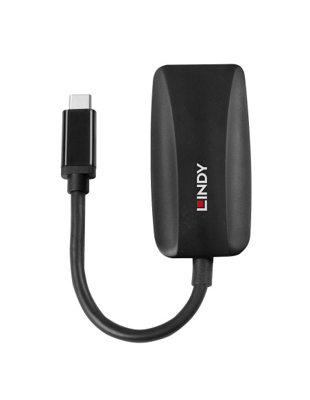 Lindy 43337 adaptador de cable de vídeo 0,13 m USB Tipo C DisplayPort Negro