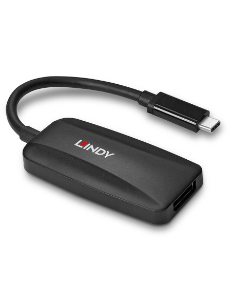 Lindy 43337 adaptador de cable de vídeo 0,13 m USB Tipo C DisplayPort Negro