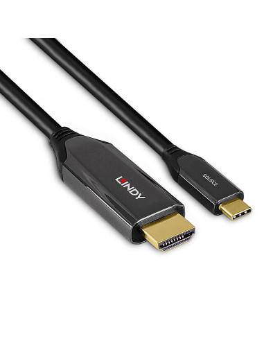 Lindy 43369 adaptador de cable de vídeo 3 m USB Tipo C HDMI tipo A (Estándar) Negro