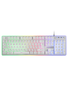 Mars Gaming MCPXWFR, Combo Teclado H-Mech FRGB, Ratón Ultraligero 10000DPI y Alfombrilla XXL, Blanco, Idioma Francés 2