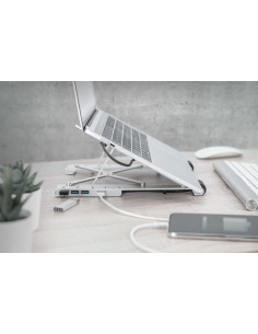 Digitus Soporte variable para notebook con hub USB-C™ integrado, 5 puertos 2