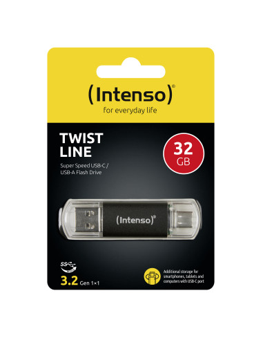 Intenso Twist Line unidad flash USB 32 GB USB Type-A   USB Type-C 3.2 Gen 1 (3.1 Gen 1) Antracita