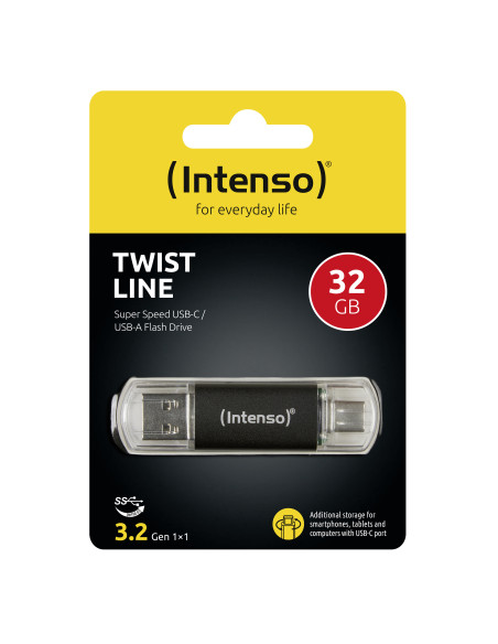 Intenso Twist Line unidad flash USB 32 GB USB Type-A   USB Type-C 3.2 Gen 1 (3.1 Gen 1) Antracita