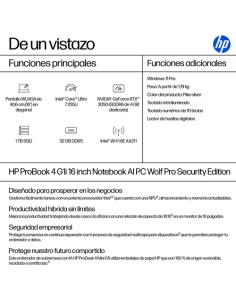 HP ProBook 4 G1i AI Wolf Pro Security Edition Intel Core Ultra 7 255U Portátil 40,6 cm (16") WUXGA 32 GB DDR5-SDRAM 1 TB SSD Wi-