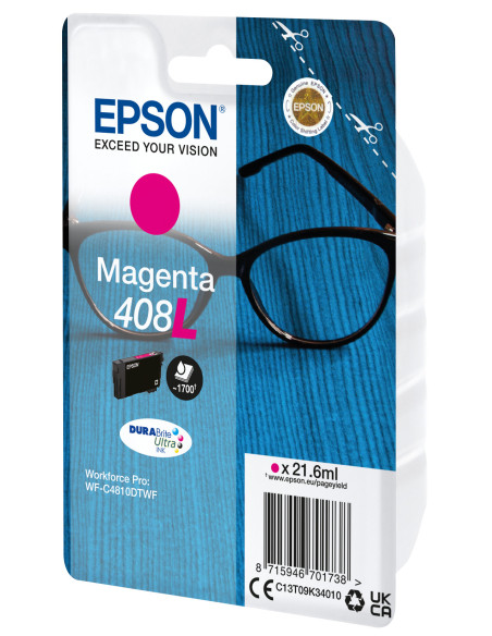 Epson Singlepack Magenta 408L DURABrite Ultra Ink