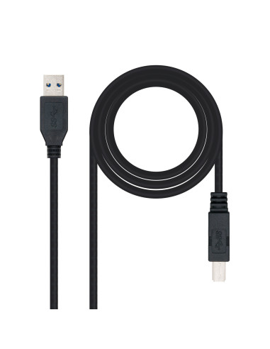 Nanocable 10.01.0802-BK cable USB USB 3.2 Gen 1 (3.1 Gen 1) 2 m USB A USB B Negro