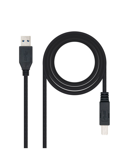 Nanocable 10.01.0802-BK cable USB USB 3.2 Gen 1 (3.1 Gen 1) 2 m USB A USB B Negro