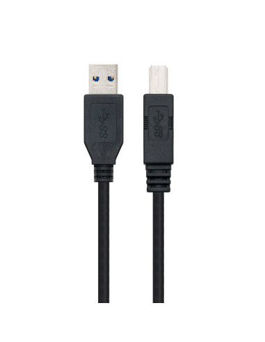 Nanocable 10.01.0802-BK cable USB USB 3.2 Gen 1 (3.1 Gen 1) 2 m USB A USB B Negro