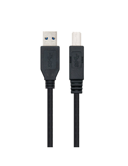 Nanocable 10.01.0802-BK cable USB USB 3.2 Gen 1 (3.1 Gen 1) 2 m USB A USB B Negro