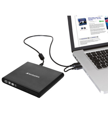 Verbatim Slimline CD DVD unidad de disco óptico DVD-RW Negro