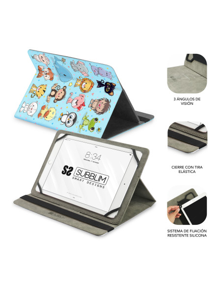 SUBBLIM Funda Tablet Universal TRENDY CASE ANIMALS 11"